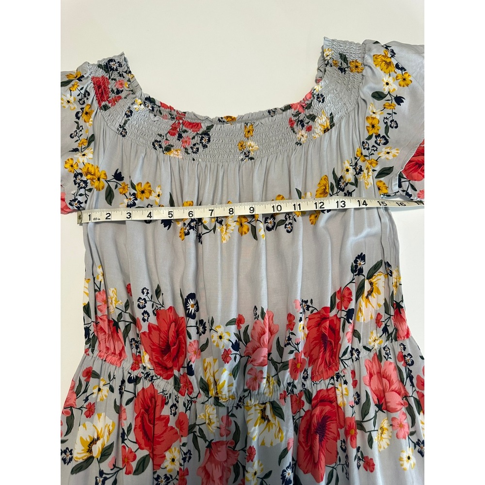 Old Navy Floral Off Shoulder Maxi Dress Smocked Tiered Dress Large - Picture 6 of 6